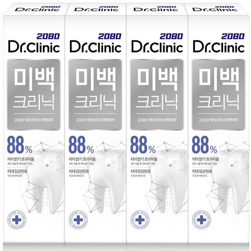2080 닥터크리닉 미백 치약, 120g, 4개 - 치약 | 쿠팡