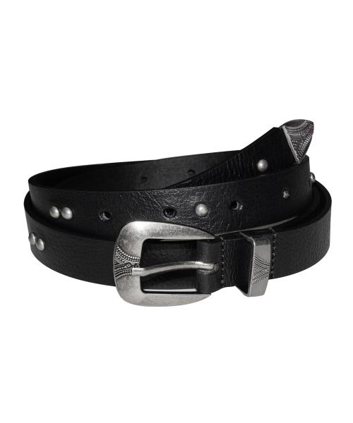 Western Studded Leather Belt (Black)