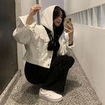 크롭 후드 청자켓 2color