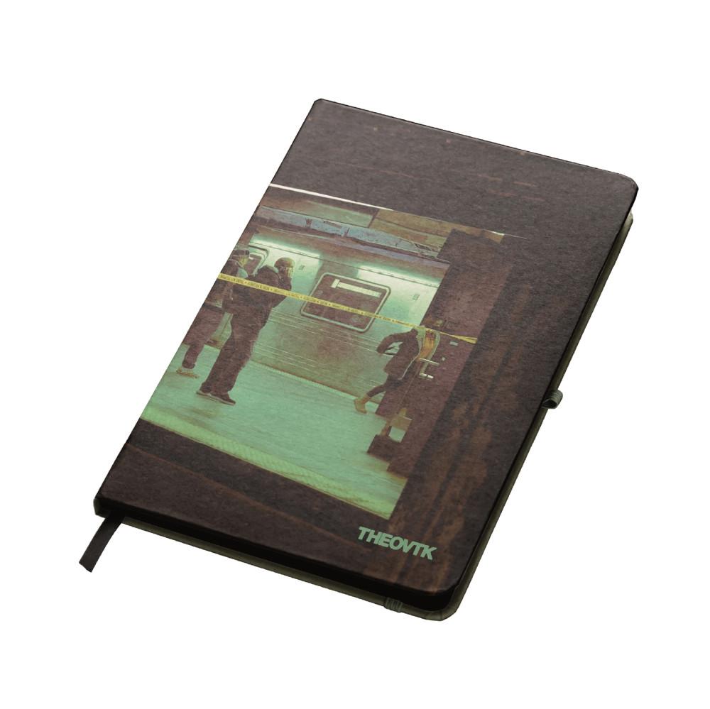 Printed Newyork Leather Note - Green Subway