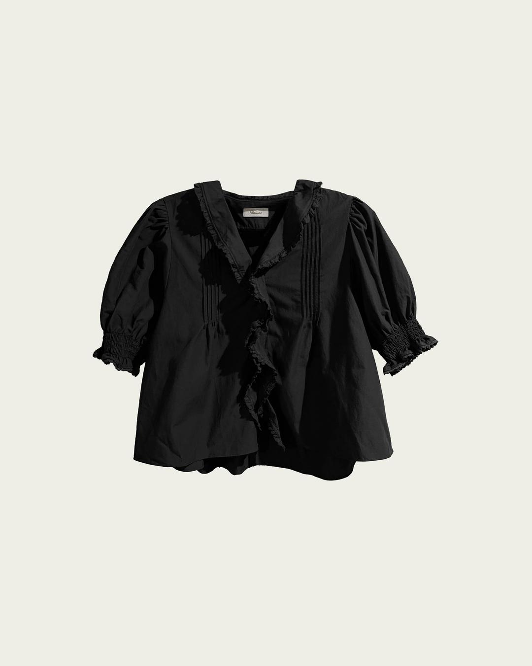 Rosie Ruffle Blouse - Charcoal
