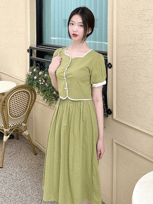 [당일출고/세트] 포레스트 투피스 / 여름자켓 린넨자켓 린넨블라우스 크롭블라우스 블라우스 반팔자켓 크롭자켓 롱스커트 플리츠스커트 캉캉스커트 치마 플레어스커트 머메이드스커트 트위드스커트 트위드투피스 트위드자켓 배색가디건 크롭가디건 반팔가디건 여름