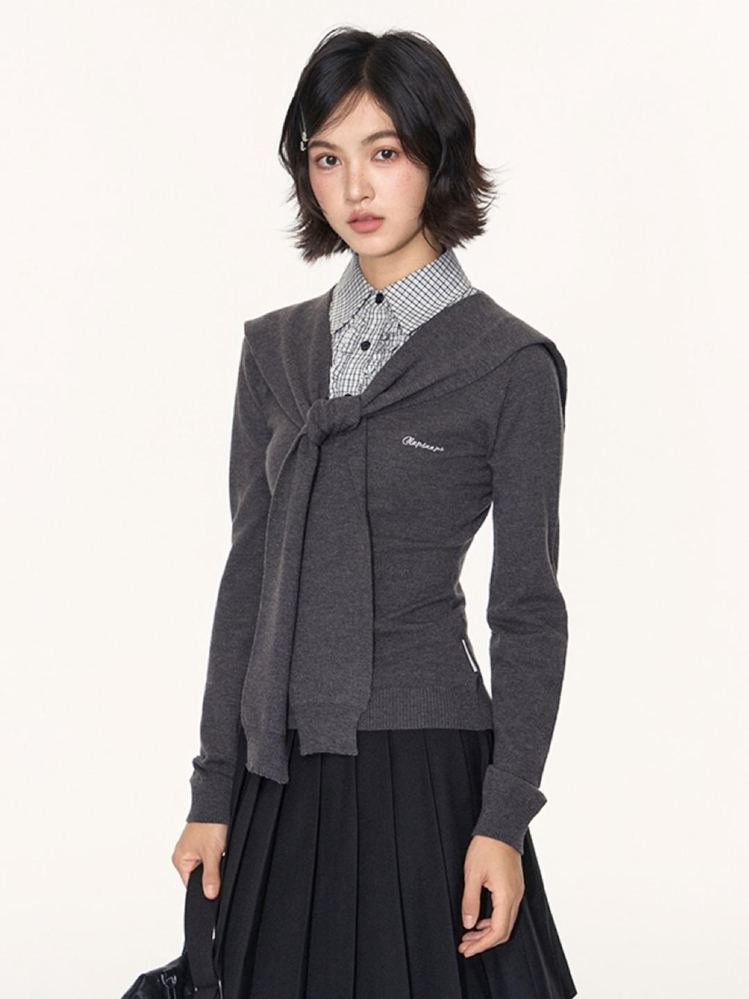 TAKEANAP Shawl Harmony Knit Top
