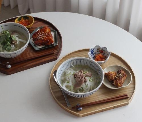 반달 우드 트레이, 혼밥 트레이, 나무쟁반