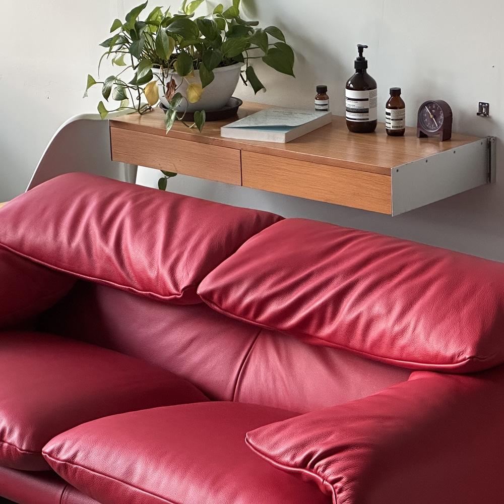 Cassina maralunga red leather 2seater