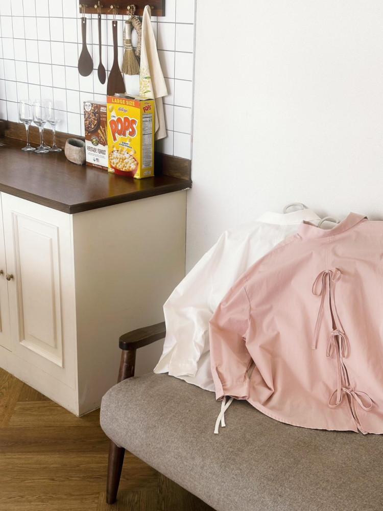 백리본 포인트 셔츠