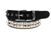 두줄 피라미드 스터드 찡 벨트(검정,흰색)