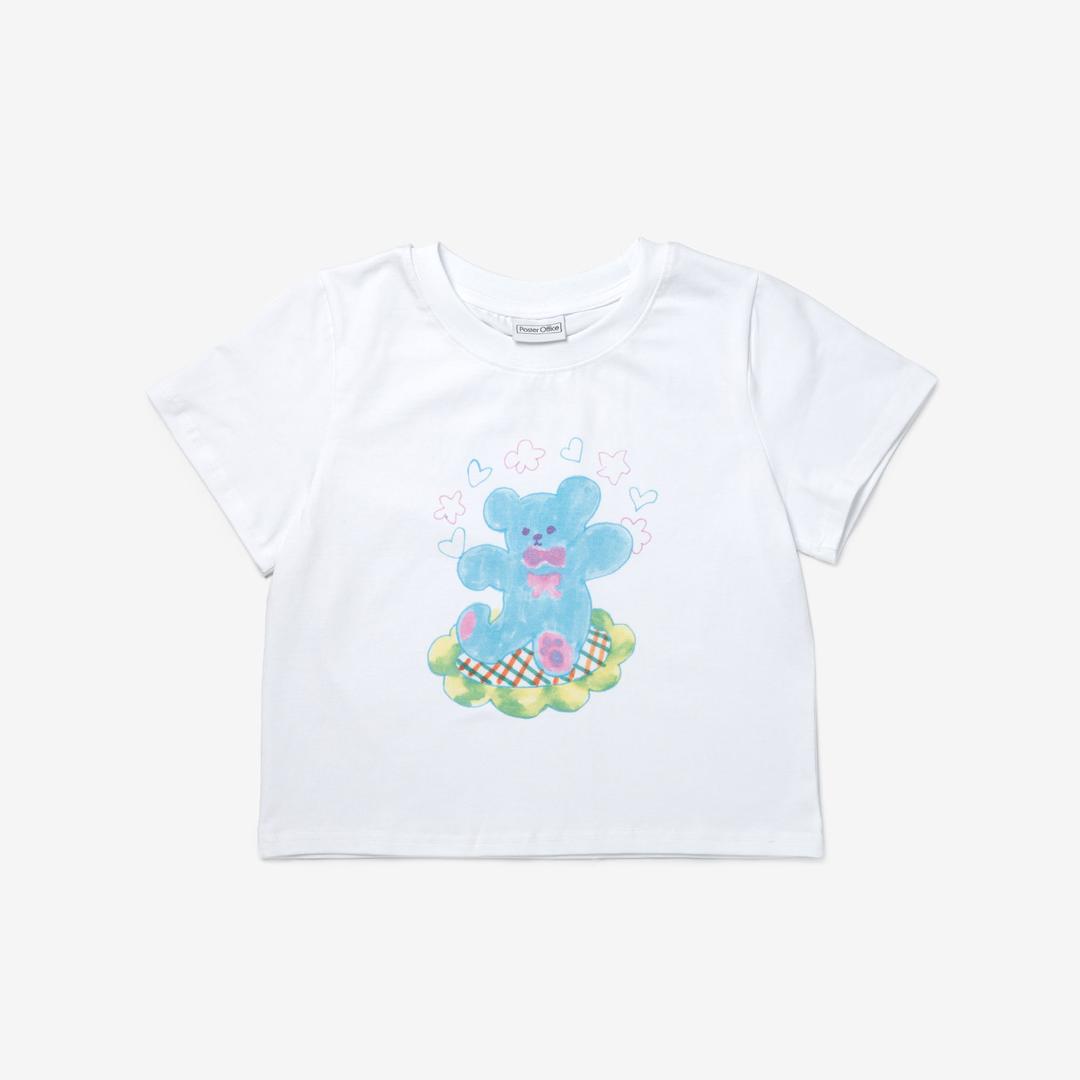 Blue Bear Crop T-shirt