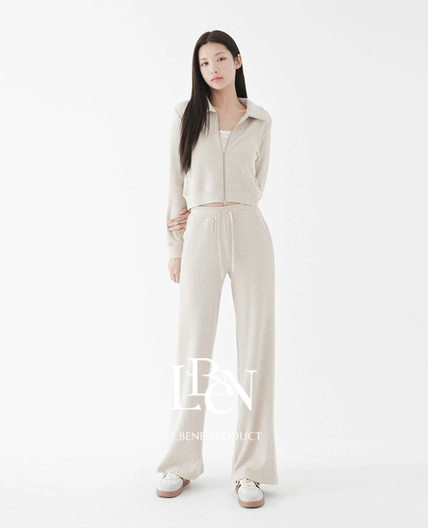 [자체제작] 칼렛 골지 투웨이집업 롱팬츠 셋업 (3color)