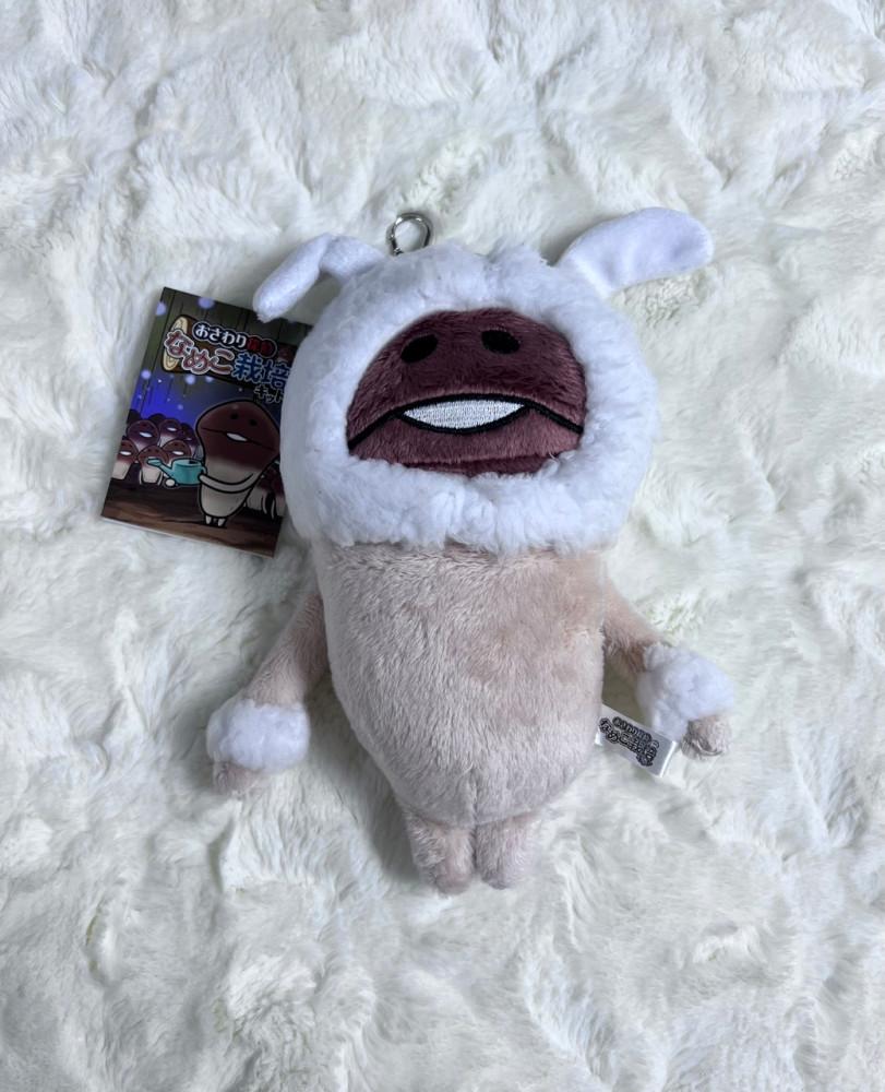 흰 토끼 나메코 인형 패스 케이스
