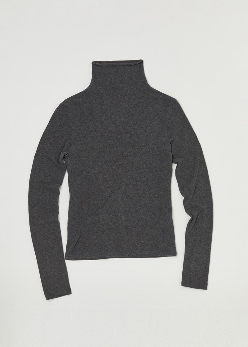 HIGH NECK TOP IN WARM GREY