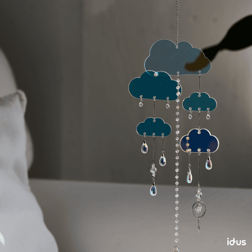 구름가득 비가 주룩주룩 홀로그램 썬캐쳐