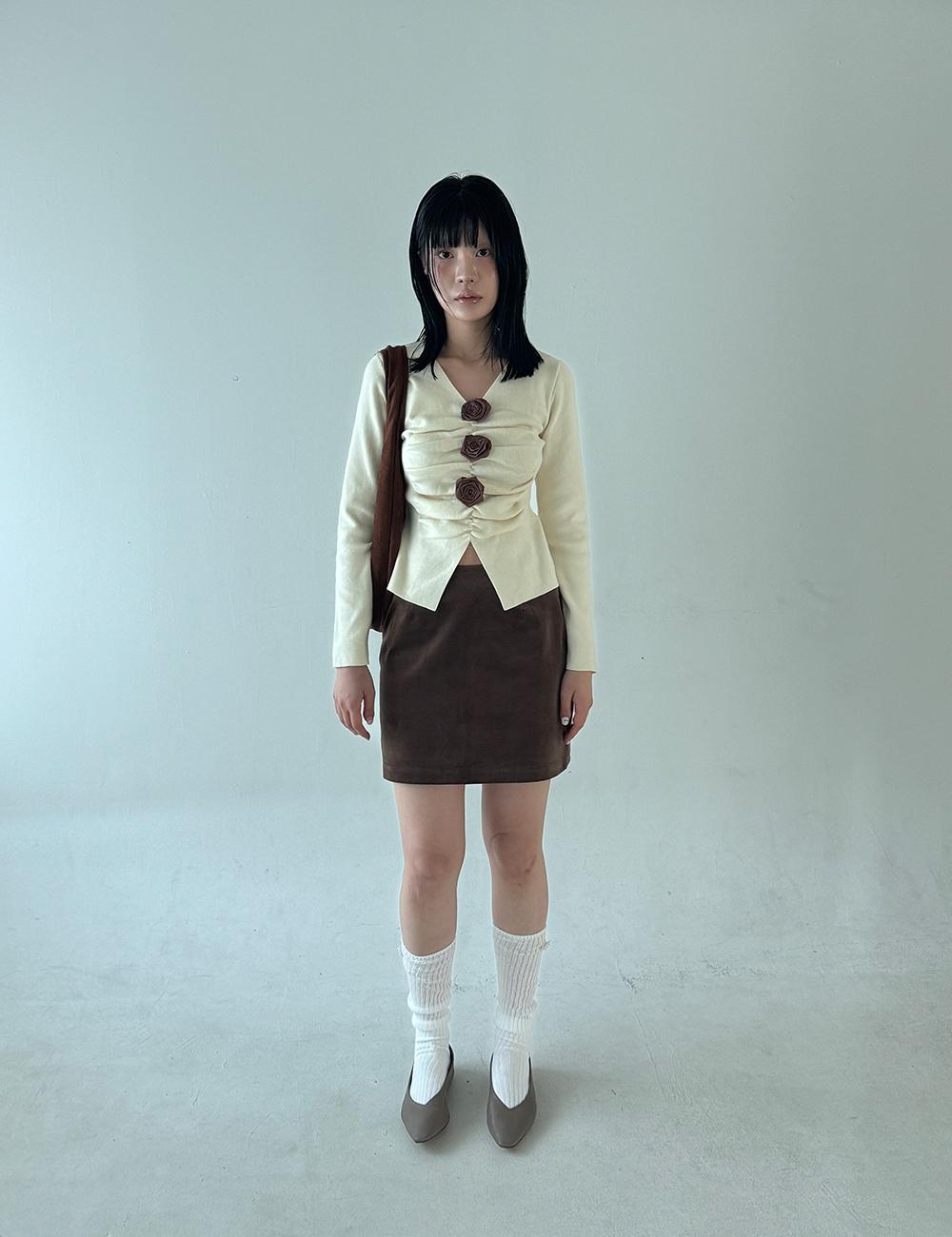 키미미 KIMIMI flower corsage knit  2 color