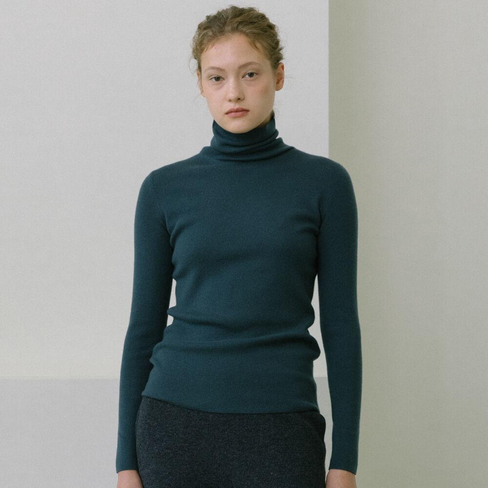 BACK SLIT CASH BLEND TURTLE - SMOKE BLUE