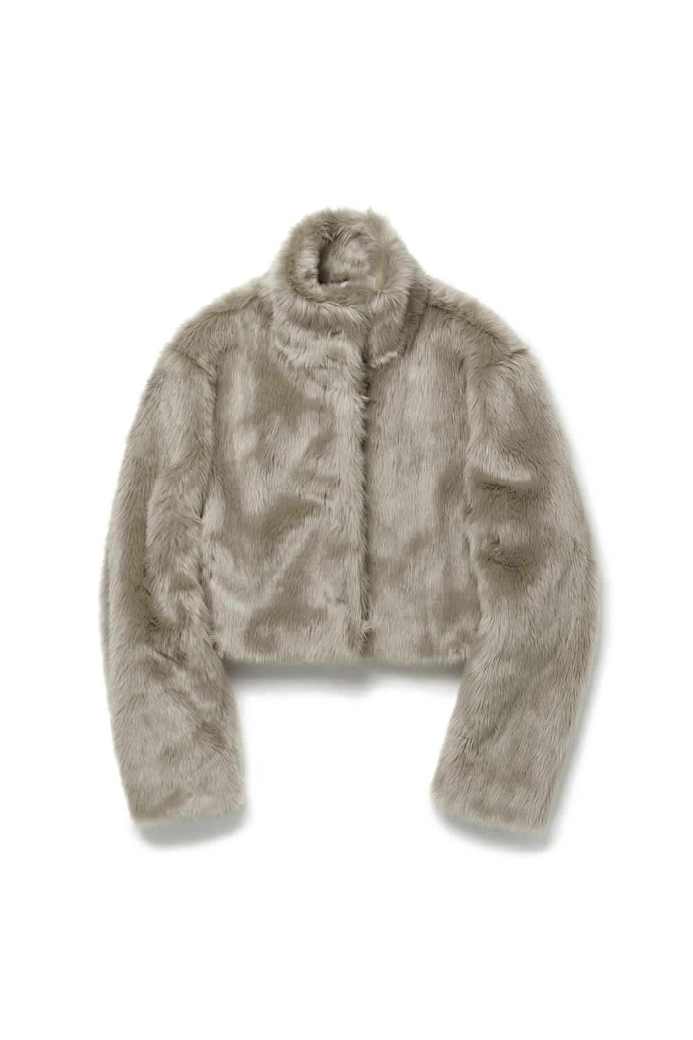 CROP FUR JACKET [BEIGE]