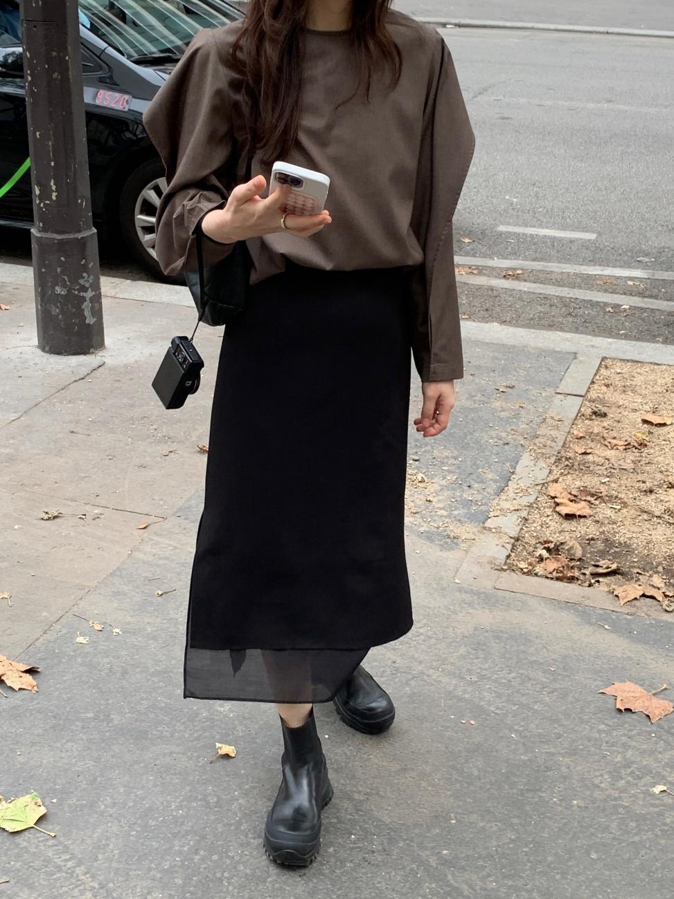 [리어스 제작] 어터 레이어 스커트 (black)