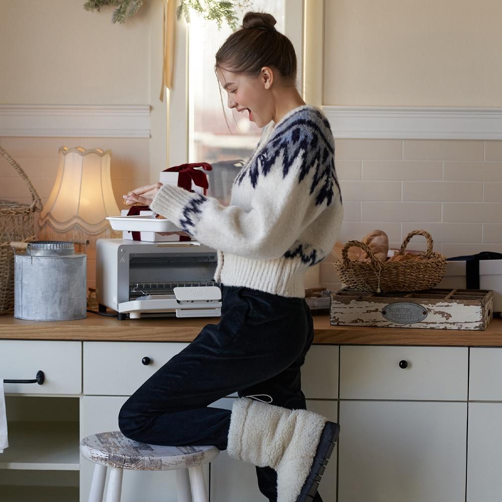 Lodge nordic knit cardigan (cream)