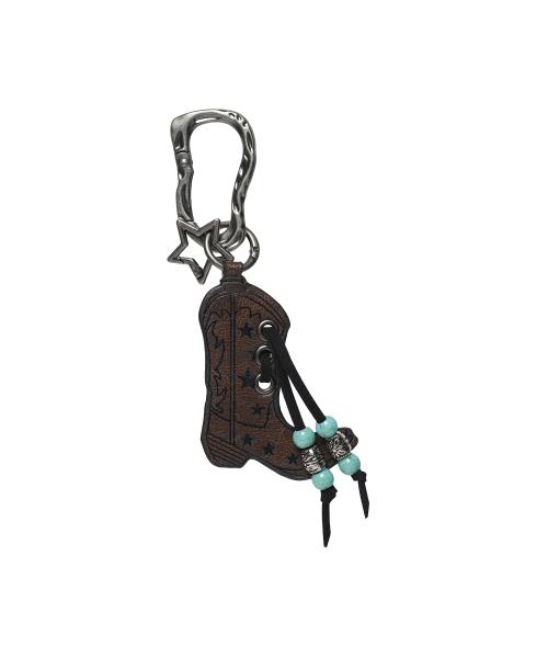 WESTERN BOOTS LEATHER KEY CHAIN BROWN