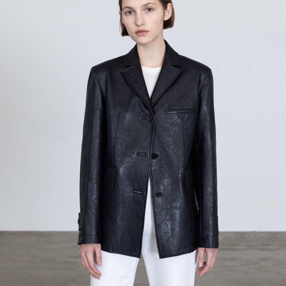 Vegan Leather Jacket - Black