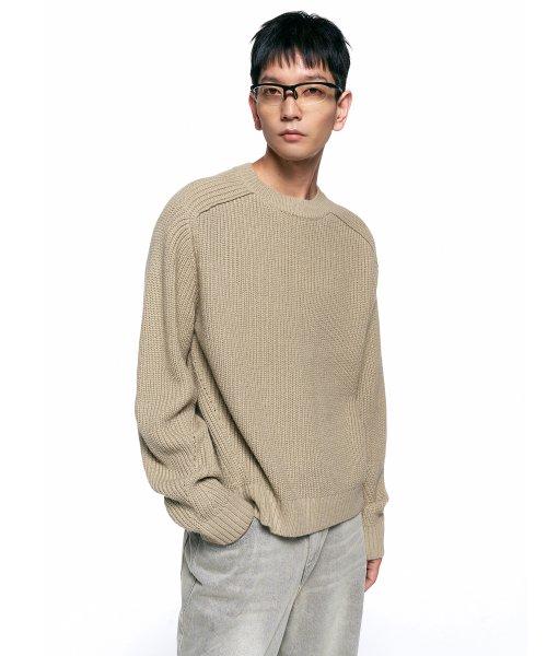 볼드 리브 니트 BEIGE