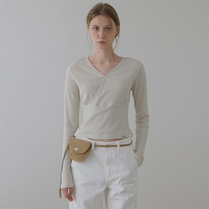 [2차]rita rap long sleeve top_oatmeal