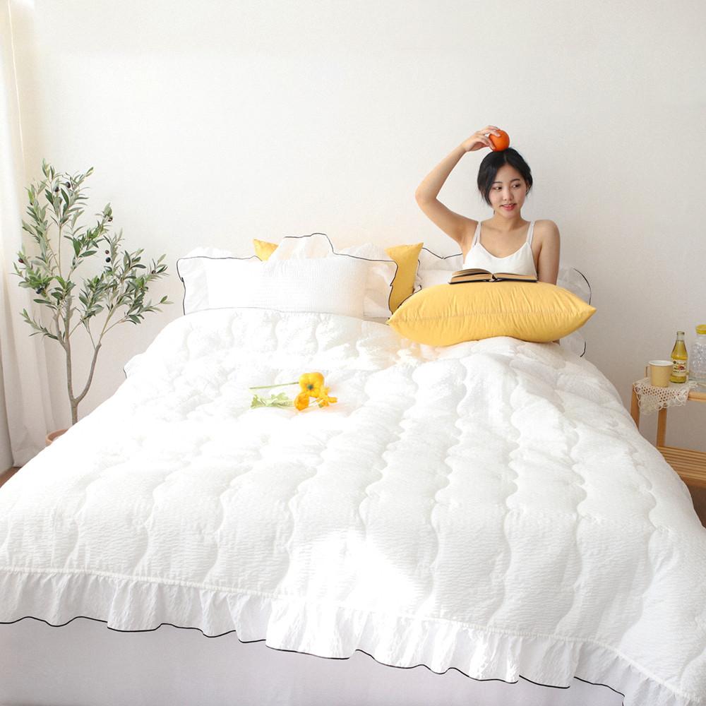 여름이불 시어서커 차렵이불 SS 화이트 리빙도시