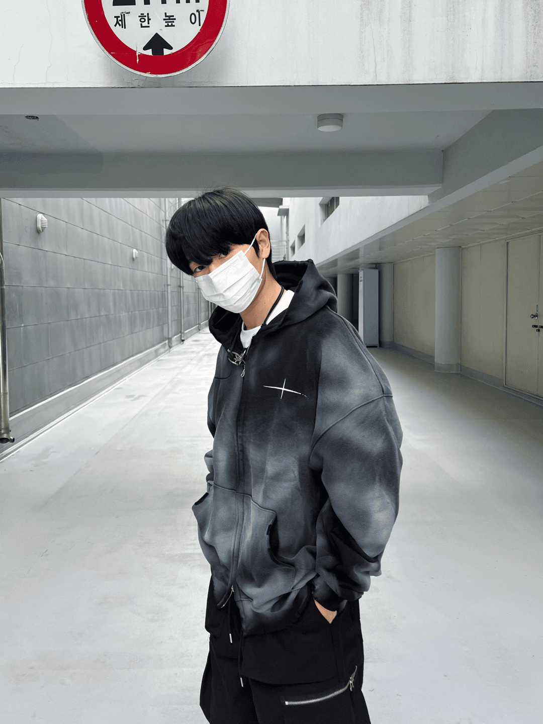 (컬러추가)더티 오버 후드집업 3C