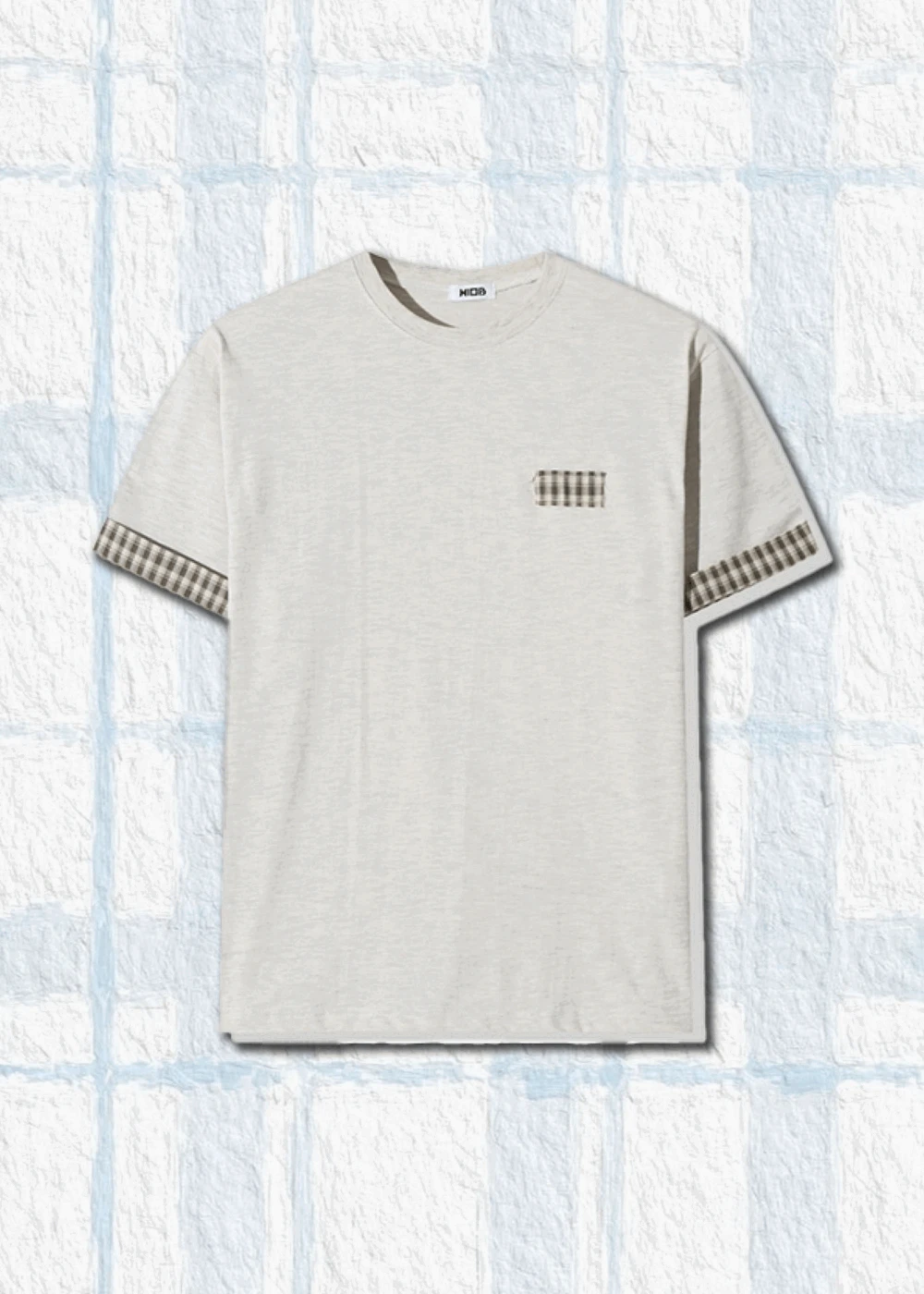 [ HIOB MADE ] Check Roll-Up Half Sleeve Tee