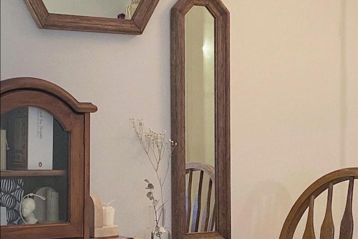 원목 프레임 슬림 벽거울 72cm