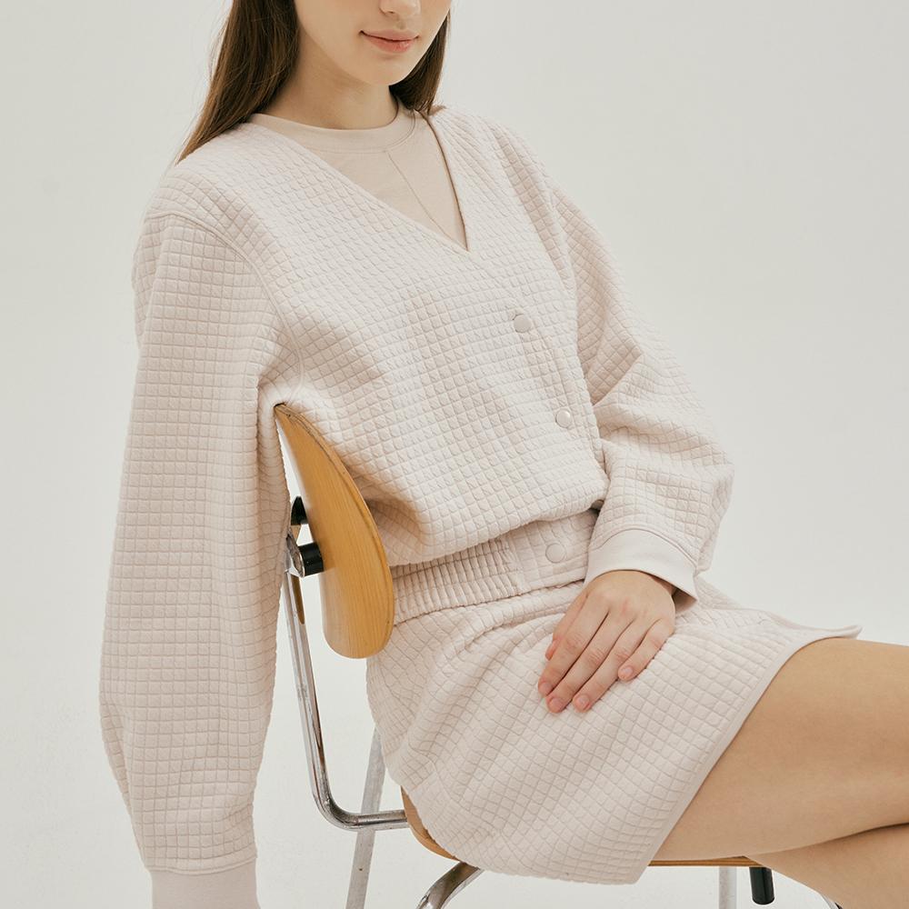 와플 다이어터 자가드 자켓 & 커버업 스커트 셋업