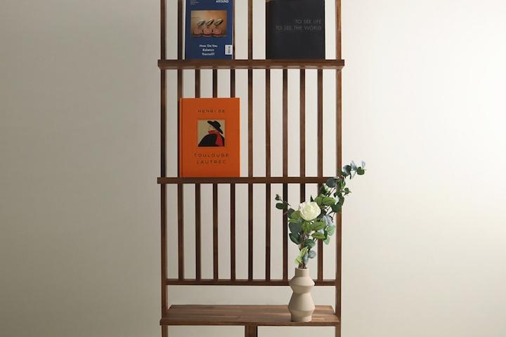 [10%쿠폰] 원목 이동식 파티션 겸 매거진랙 간살 잡지꽂이