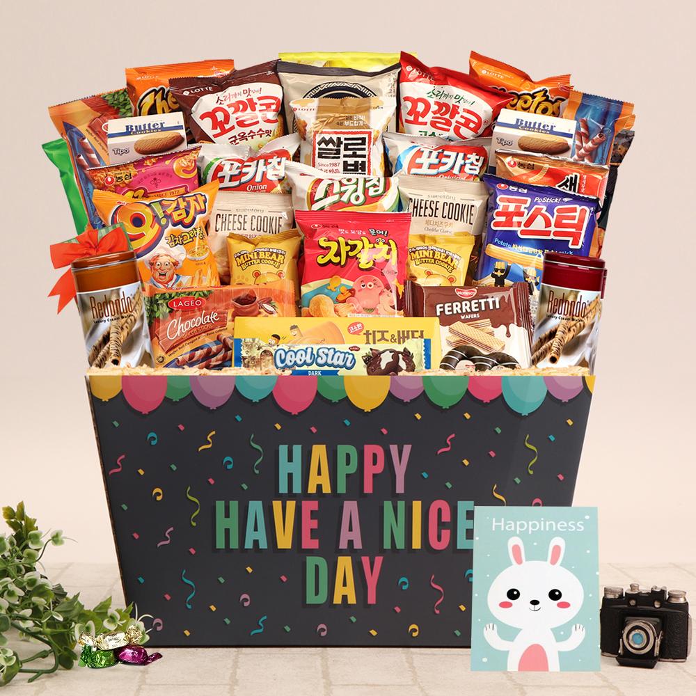 내여친 내남친 과자한가득바구니 리본포장 (과자간식초콜릿선물세트)