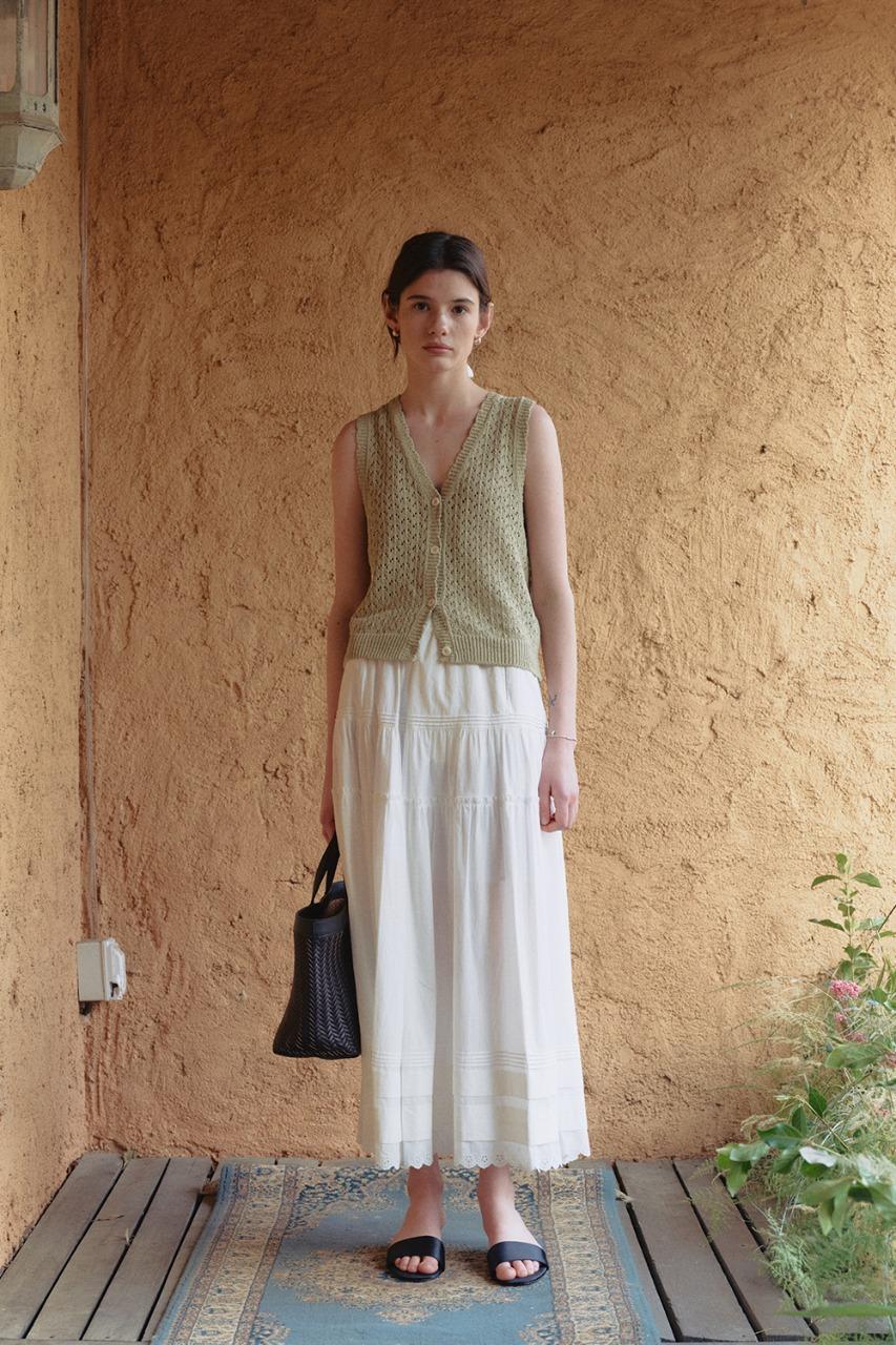 [PRE-OPEN/EXCLUSIVE] TIERED FULL SKIRT WHITE