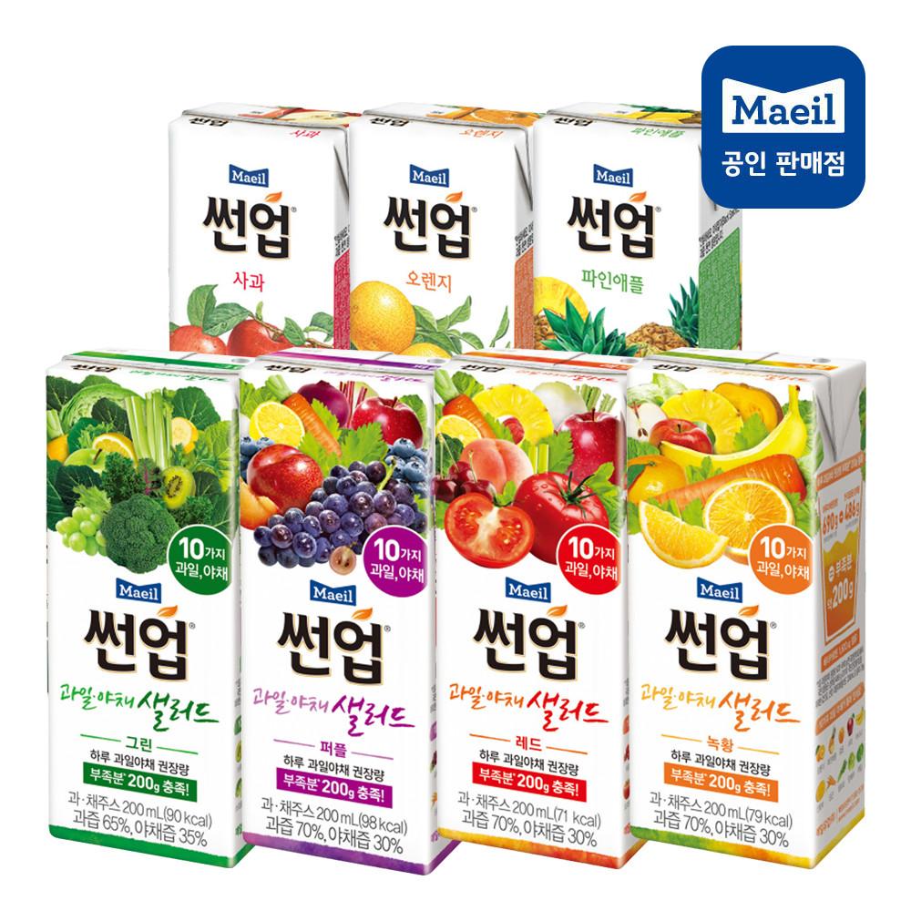 매일 썬업 과일야채샐러드 과일주스 200ml 24팩 단품 혼합