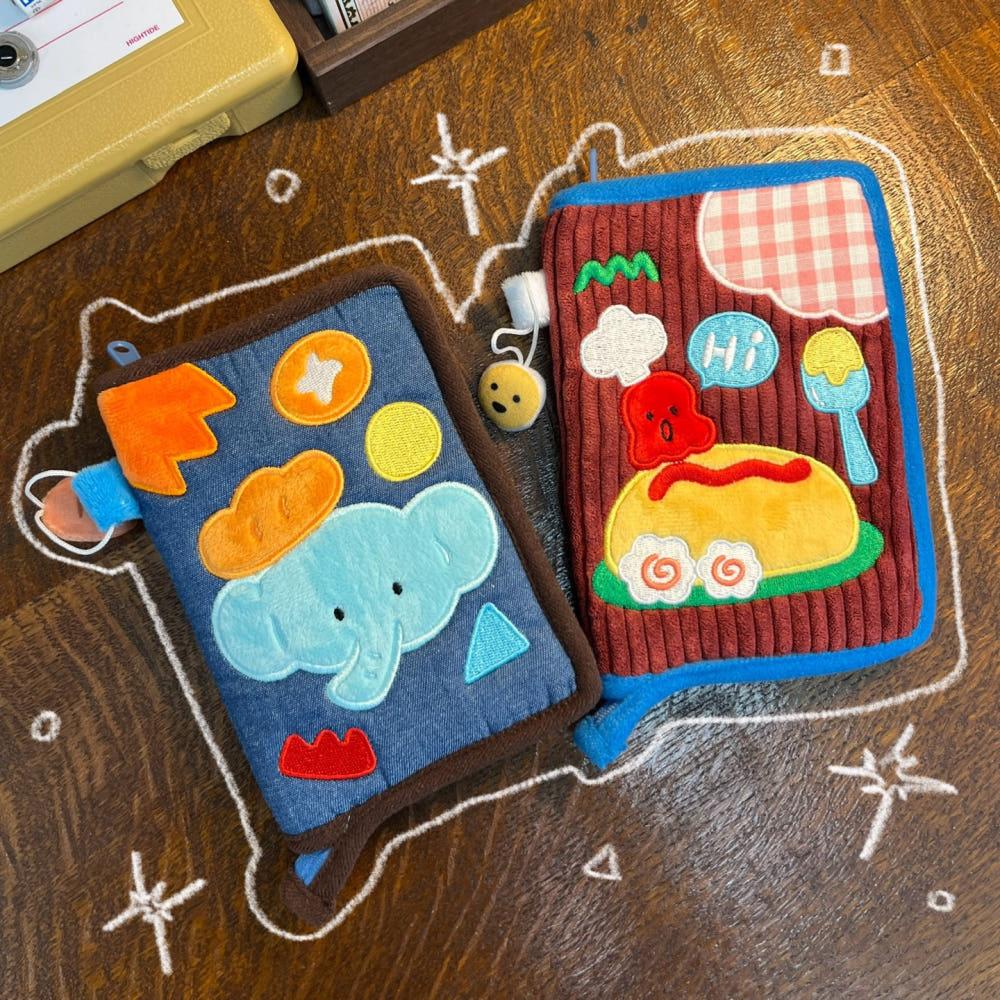 포근포근 자수패치 여행용 여권 지갑