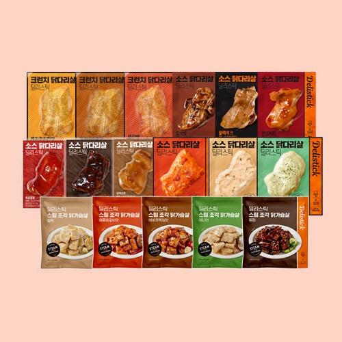 딜리스틱 소스/크런치 닭다리살/닭가슴살 등 1팩 골라담기