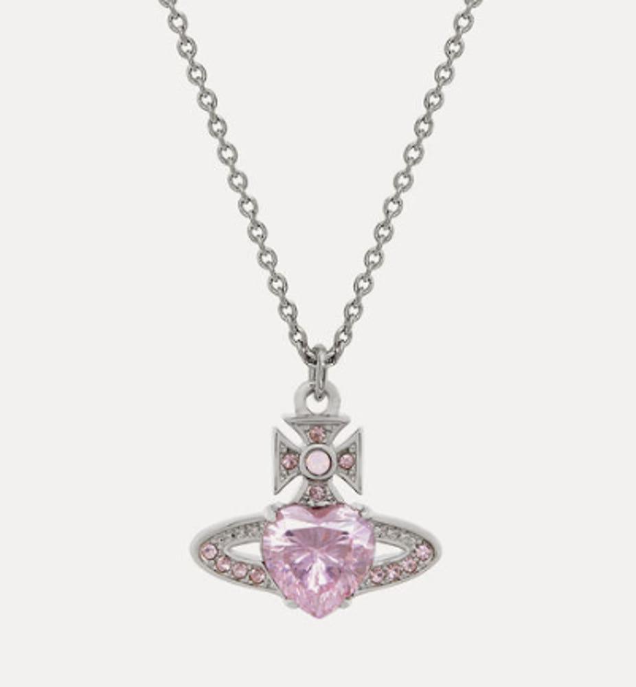 비비안웨스트우드 아리엘라 하트 펜던트 목걸이 핑크 실버