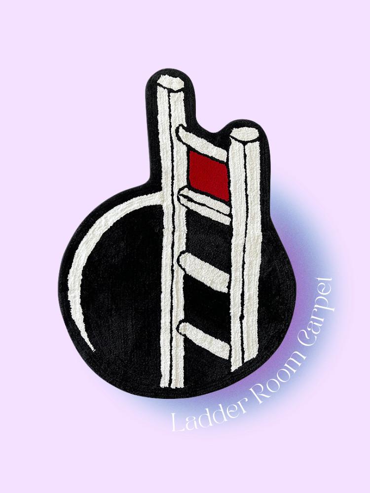 수심 Ladder Room Rug 사다리 러그 귀여운 발매트 침실 카펫 유니크 원형 매트