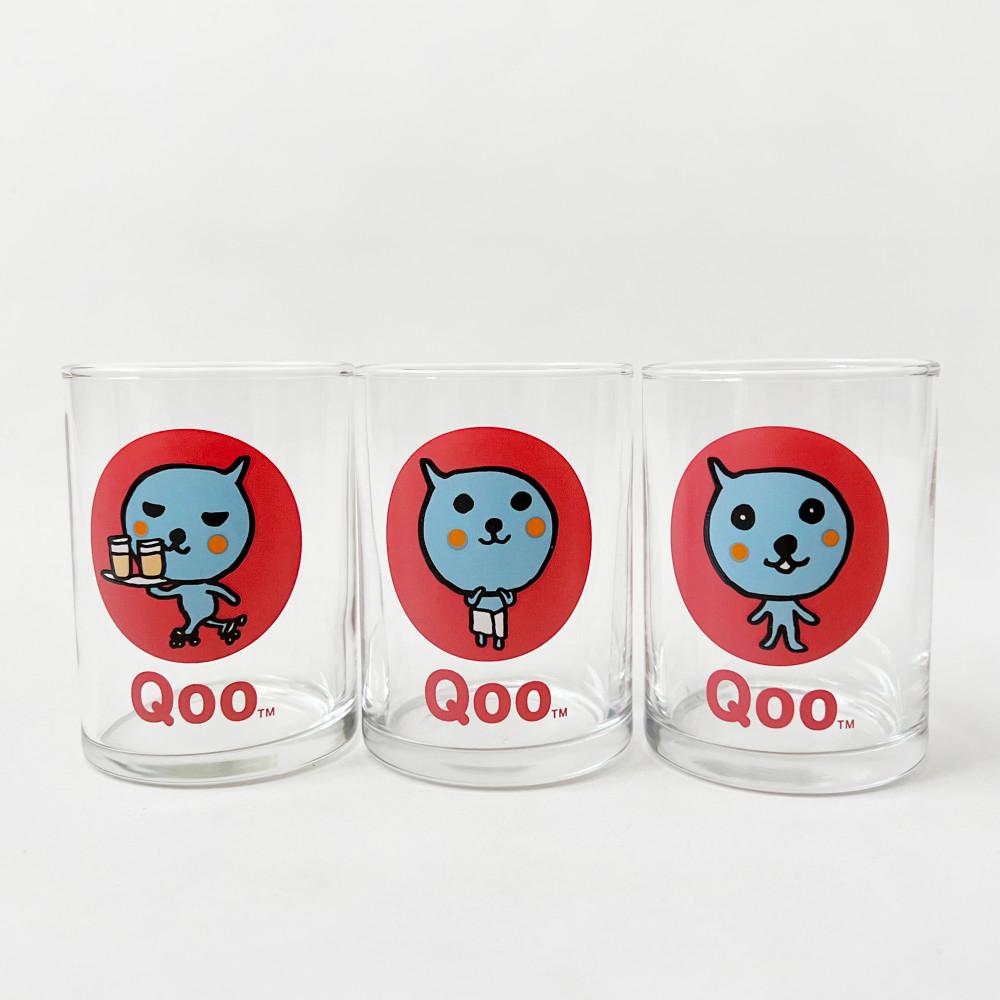 쿠우 유리컵 빈티지컵 Qoo 사과 일본 캐릭터 소품샵