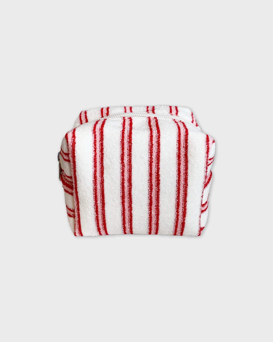 Stripe terry pouch (red-pink)