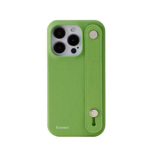 CIRCLE iPHONE 14 STRAP CASE - YELLOW GREEN