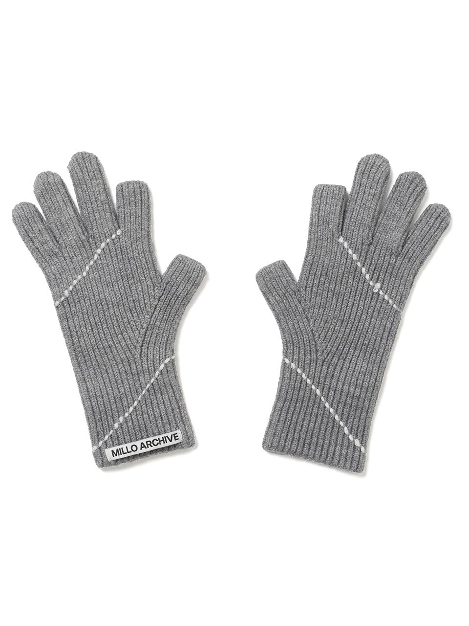 Diagonal Detail Glove [Gray]