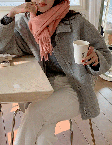 센텀 울 블루종 핸드메이드 숏 코트(2color)