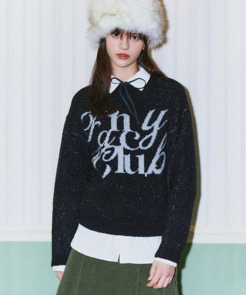 [NF] 블런트 레터링 로고 니트 (BLACK)_F23QZ261