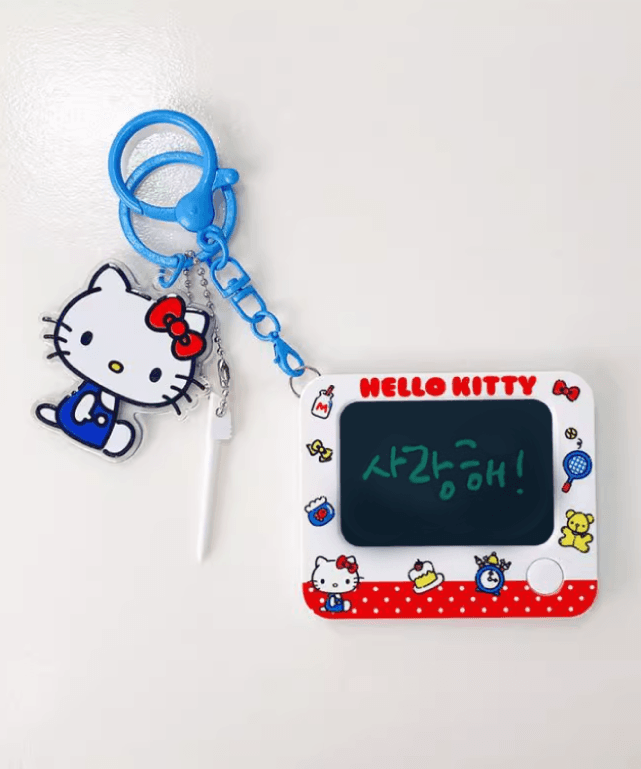 무요키 정품 키티 메모 드로잉 칠판 영단어 암기 키링