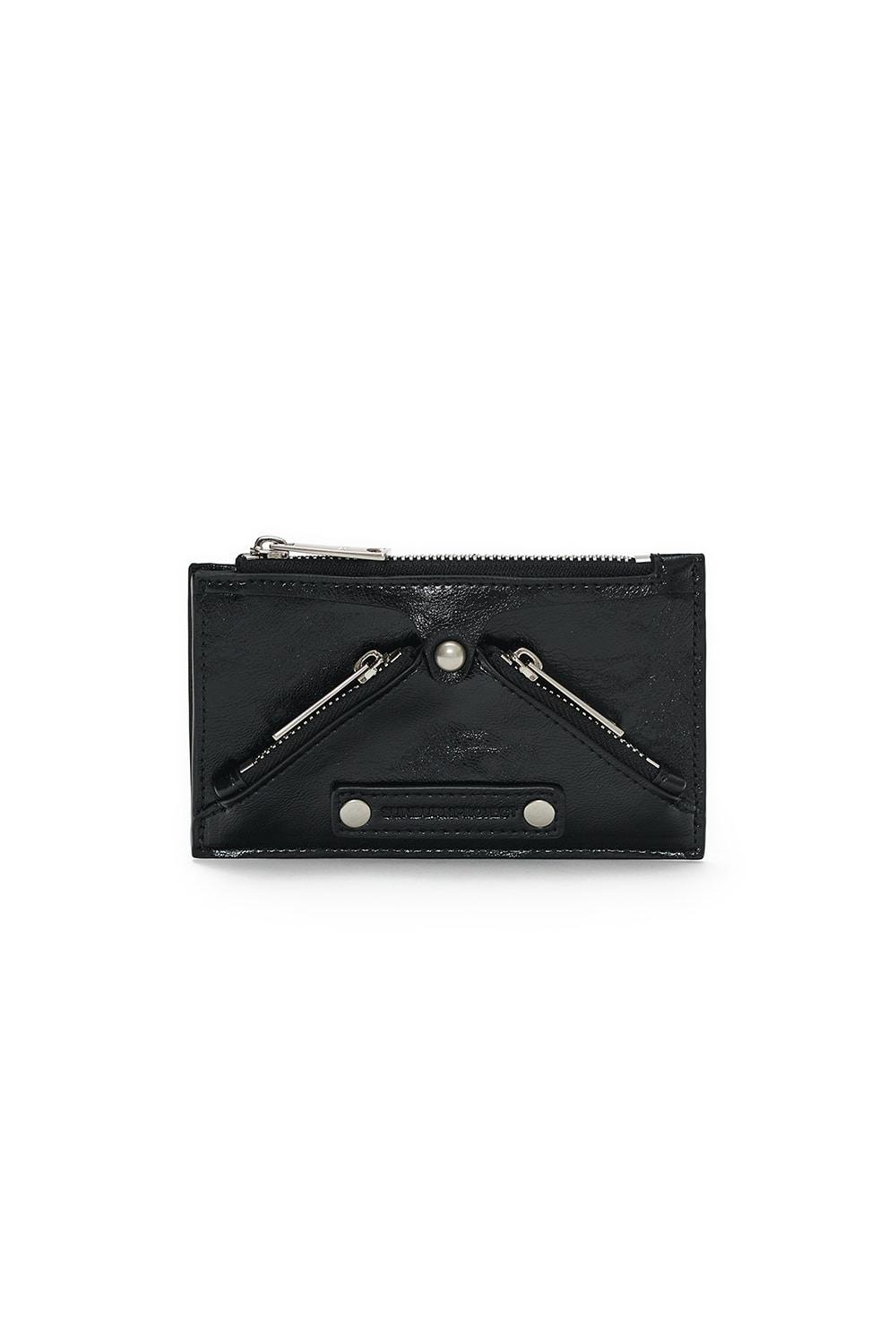 FAUX LEATHER M.O.S WALLET, BLACK