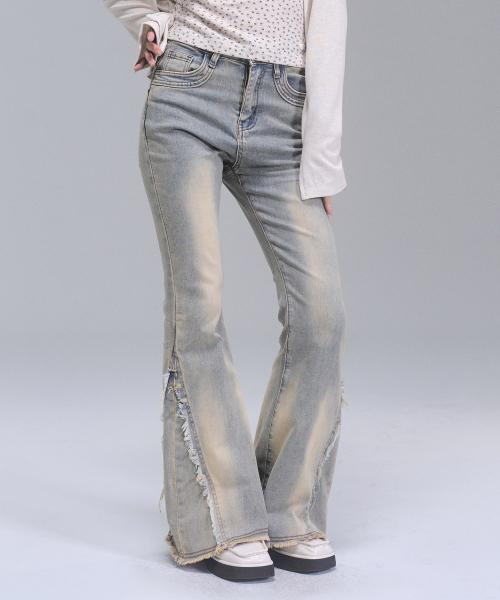 슐라 워싱 부츠컷 데님 팬츠 [LIGHT BLUE]