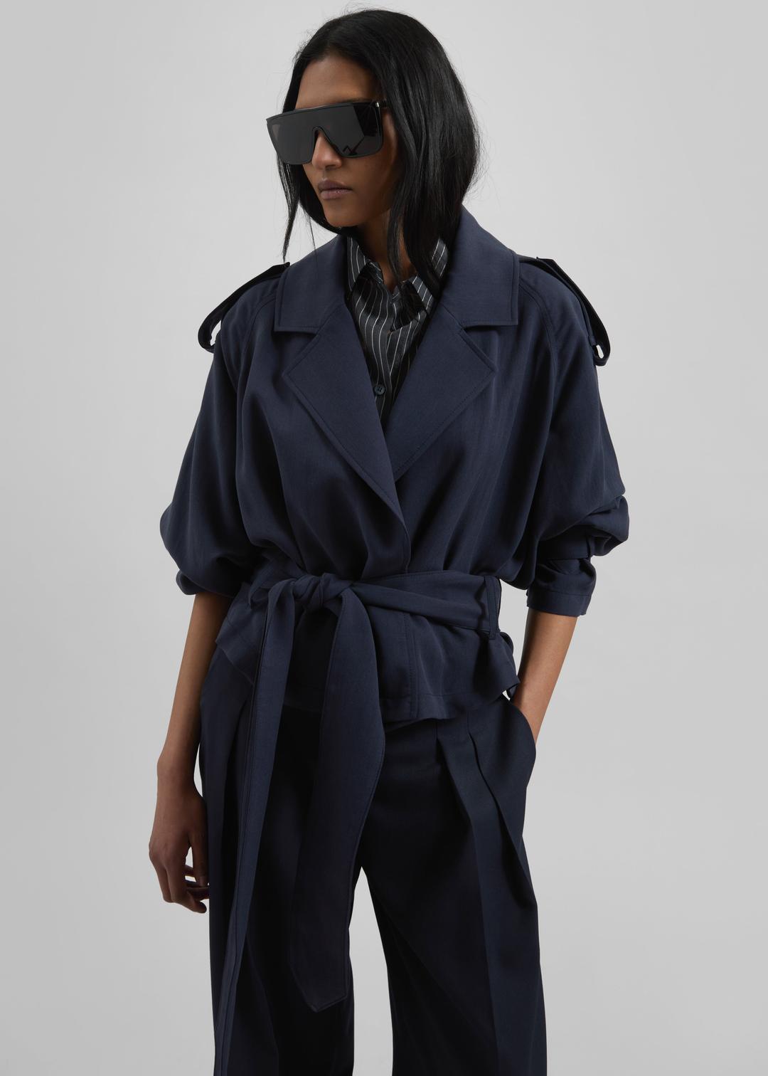 Simona Short Trench - Navy - M
