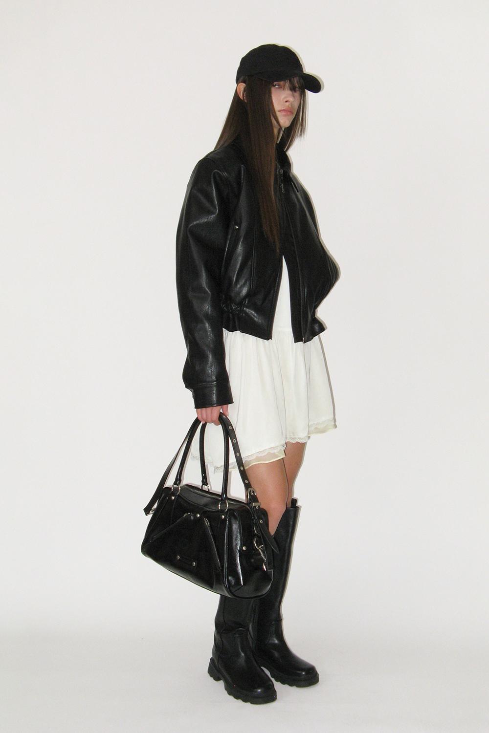 [10/8 예약배송] Faux Leather M.O.S Bag (BLACK)