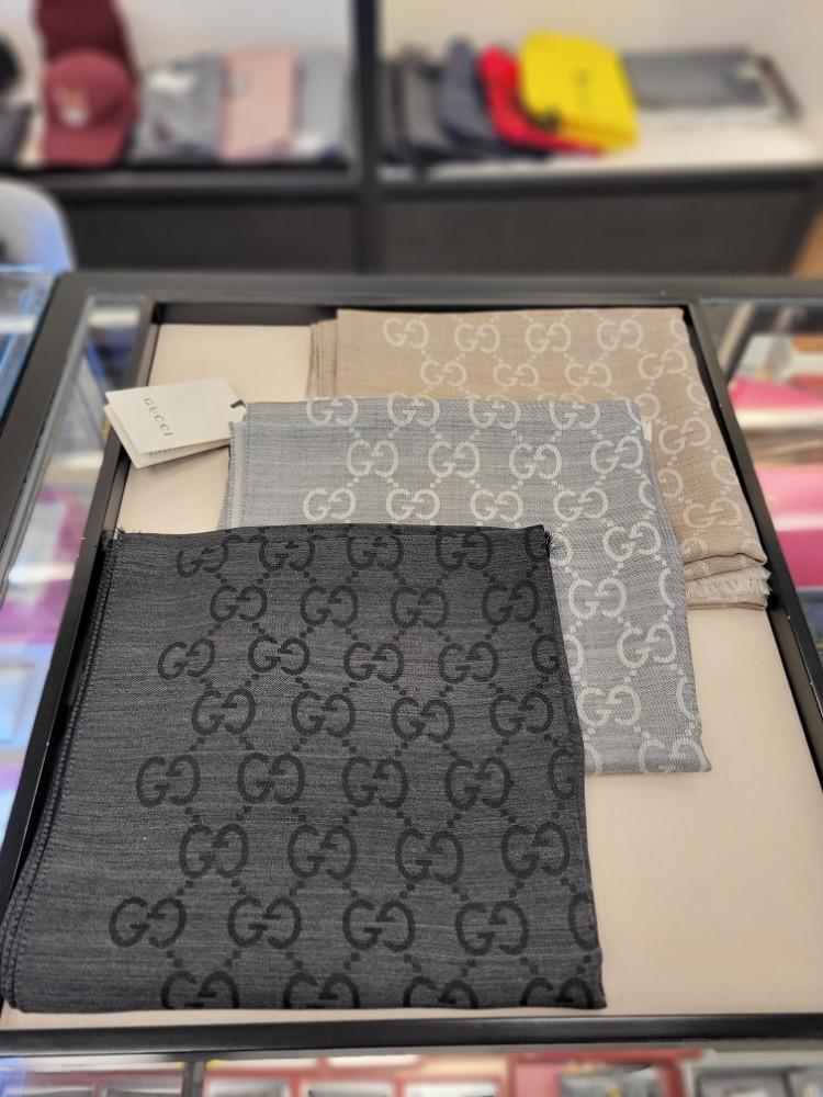 (재고보유/백화점 AS가능) 구찌 GG 자카드 투톤 울 실크 스카프 165904 (4색상)